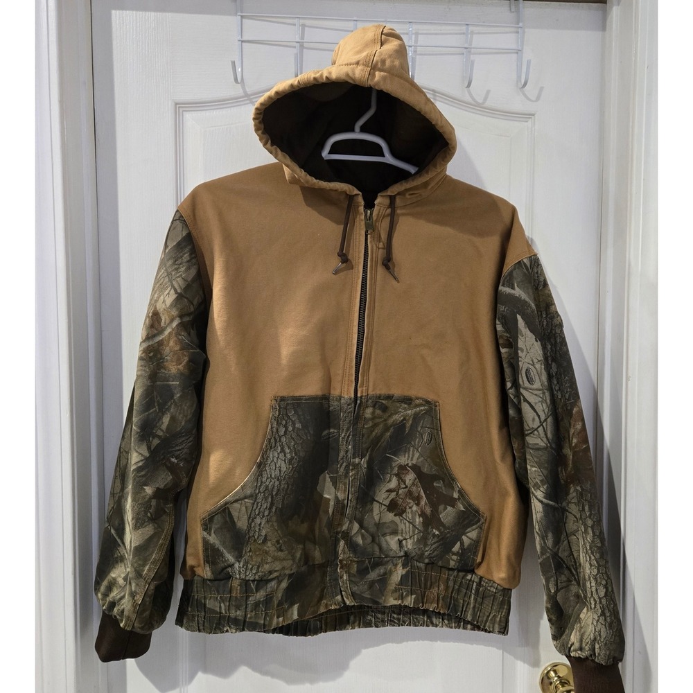 RedHead Work Jacket Mens XL Tan Brown Camo Realtree Canvas Hooded Zip Gorecorp